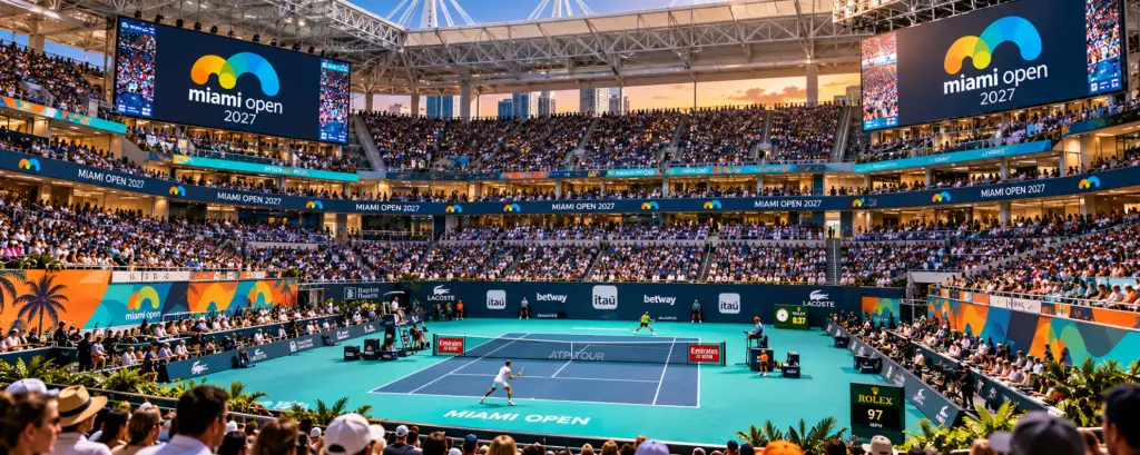 Miami Open tennis match at Hard Rock Stadium
