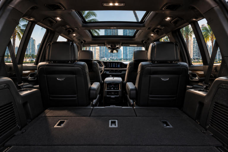 Cadillac Escalade ESV cabin for Boca Raton airport transfers